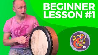 Bodhran Lesson 1  How To Hold And The Basic Stroke [upl. by Colly]