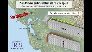 Seismic Waves—P and Swave particle motion and relative wavefront speeds [upl. by Niliram]