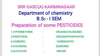 PREPARATION OF PESTICIDES CYPERMETHRINCHLORANILPARATHIONCARBARYLALACHLOR [upl. by Weitzman547]