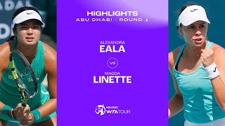 Alexandra Eala vs Magda Linette  2024 Abu Dhabi Round 1  WTA Match Highlights [upl. by Raji]