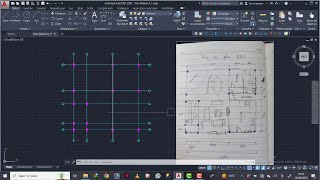 Dessiner un Plan avec Autocad 14 Dessin des Colonnes [upl. by Sixel627]