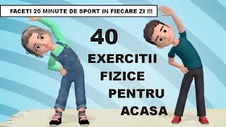 Complex de 40 exercitii fizice 🏋️ pentru acasa 🏠 Gimnastica pentru copii 🧘 Kids workout [upl. by Ecirpac]