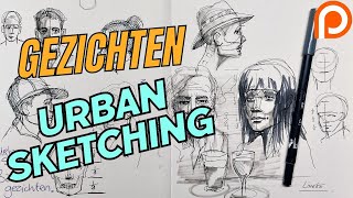 Urban Sketching  Hoe teken je gezichten [upl. by Ardnnek]