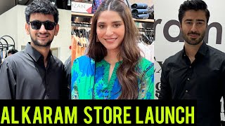 Ramsha Khan  Maaz Safder  Nabeel Zubair  Biggest Alkaram Store Launch  Karachi [upl. by Ymmac]