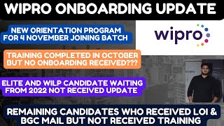 Wipro onboarding update news  Wipro training elite wilp news [upl. by Tiga]