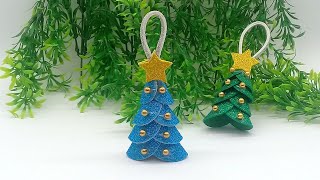 DIY Christmas Tree With Glitter Foam Sheet🎄Christmas Tree Decoration Ideas [upl. by Ymar]