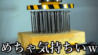 プレスマシーンの中にトンデモない物をいれてみた動画がストレス解消w w w w w [upl. by Rebeca850]