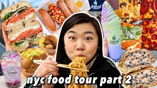 What to Eat in New York City NYC Food Tour Part 2 street food boba noodles dumplings amp more [upl. by Reivad]