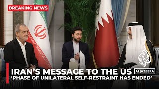 ‘Phase of unilateral selfrestraint has ended’ Iran tells US in indirect message Official [upl. by Gusella]