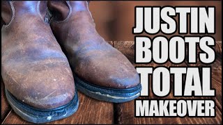 Justin Boots Restoration  Work Boots Get an Overhaul [upl. by Tedman]