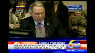 Embajador de Panamá califica a Venezuela de quotdemocracia enfermaquot y desata polémica en la OEA [upl. by Nodal]