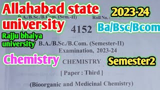 Bsc 2nd semester chemistry questions paper 202324 Bioorganic and medicinal chemistry yourbscguide [upl. by Valenba]