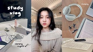 study vlog 📎⋆˚ daily uni life going to lectures 11PM library study lots of reading productive [upl. by Arihaz]