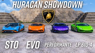 Lamborghini Huracan STO vs Huracan Performante vs Huracan Evo vs Huracan  Forza Horizon 5 [upl. by Peltier986]