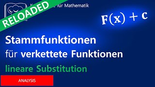 Stammfunktion bilden  verkettete Funktion lineare Substitution Aufleiten [upl. by Ranit782]