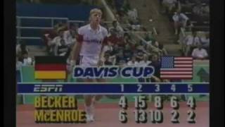 1987 Davis Cup QF McEnroe vs Becker [upl. by Eileme75]