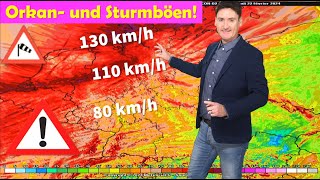 ACHTUNG Alarmstufe ROT Sturmwarnung Schwere Sturmböen und Orkanböen Dauerregen Milder Märzstart [upl. by Rosol176]