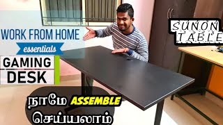 Sunon OfficeGaming Desk Unoxing Review  Assemble any Table DYI  Best online Table in Amazon [upl. by Anya480]