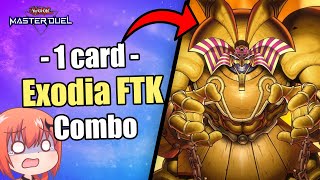 EXODIA OBLITERATE IS NEW META FTK  1 CARD EXODIA FTK COMBO  YuGiOh Master Duel [upl. by Emlen]