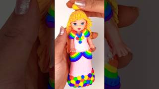 DIY How to Make Polymer Clay Miniature Rainbow Doll Dress  DIY Easy Polymer Clay Tutorial  ASMR [upl. by Iras822]