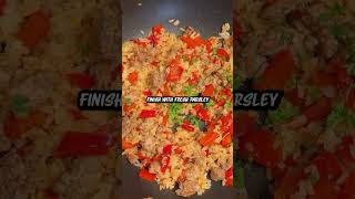 Quick Sausage Pepper Fried Rice Recipe [upl. by Bathsheba]