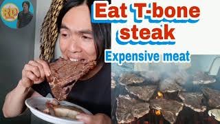 Eat T bone steak [upl. by Pudendas]