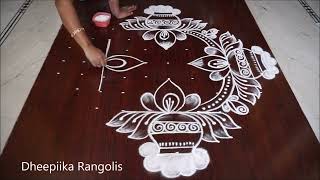 Easy Sankranthi Muggulu🌹11x3Pongal 2023 Kolam🌹Sankranthi Rangoli🌹Pongal DheepiikaRangolis [upl. by Adall37]