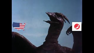 Rodan 1956 roar  Japanese vs US dub [upl. by Kristofer]