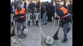 Este video de un barrendero bailando es un fenómeno viral en Turquía [upl. by Nuawed]