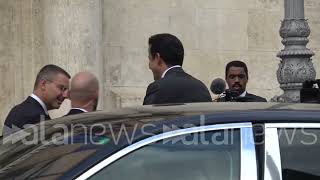 ItaliaQatar lEmiro Al Thani è arrivato a Montecitorio Ad aspettarlo il presidente Fontana [upl. by Rehpotsirhk503]