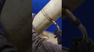 Pulse Mig 6G welding on Stainless steel pipe productivity miller [upl. by Jarad657]