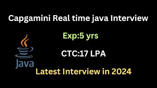 Capgemini interview questions and answers  Real time java interview for experienced [upl. by Muncey]