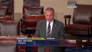 Senator Tim Kaine delivers immigration reform speech in Spanish CSPAN [upl. by Hoffer407]