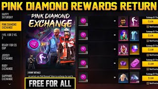 Pink Diamond Exchange Free Rewards Return In Free Fire  Free Bundle And Character [upl. by Llednek680]