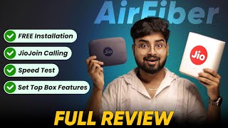 Jio AirFiber Full Review 🔥 FREE Installation Plans Calling App Speed Test Set Top Box Features [upl. by Mraz21]