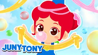 Chicle Goma de Mascar 🫧 Canción de Rimas 🍬 Canciones Infantiles  JunyTony en español [upl. by Shank]