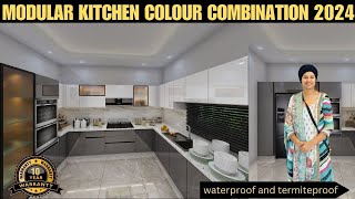 Modular kitchen Colour Combination 2024water proof and termite proof  10year warranty 👍 [upl. by Naimerej593]