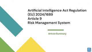 EU 20241689 Article 9 Summary [upl. by Rehteh270]