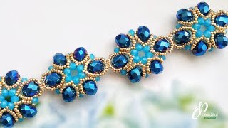 Spring Fling Flowers Bracelet🌼🌼  How to make beaded Bracelet Easy DIY Tutorial for Beginners [upl. by Jabe]