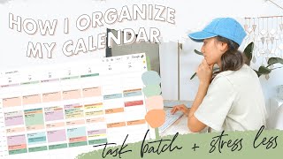 🗓How I Organize My Calendar  Task Batching Productivity Stressing Less [upl. by Airotnes]