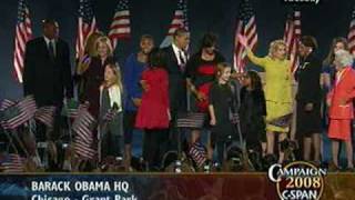 Obama Victory Speech   Family walks out [upl. by Atinniuq]