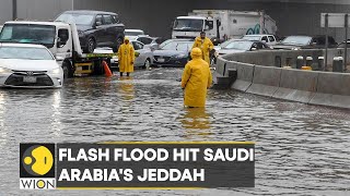 WION Climate Tracker Flash flood hit Saudi Arabias Jeddah after heavy rainfall  World News  WION [upl. by Claudie]