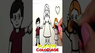 👨‍👩‍👦 Coloriage Maman Enfants Famille [upl. by Leff]