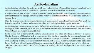 Anticolonialism Postcolonial Studies [upl. by Elyag]