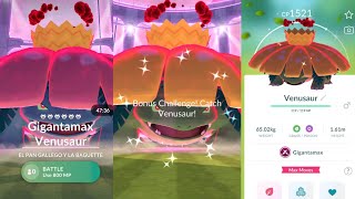 First Ever✨️Shiny Gigantamax Venusaur Raid in pokemongo [upl. by Frankie150]