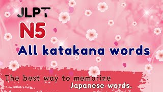 JLPT N5 All katakana words in english  N5 vocabulary  Mio japanese [upl. by Rebor]