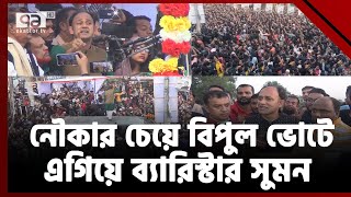 ২৭ কেন্দ্রে নৌকার চেয়ে বিপুল ভোটের ব্যবধানে এগিয়ে ঈগলের ব্যারিস্টার সুমন   Vote  Ekattor TV [upl. by Rori]