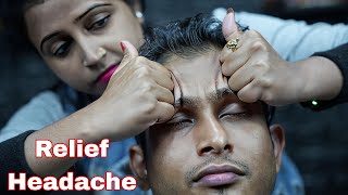 She Doing Headache Relief Tapping amp Scratching Head Massage ASMR  ASMR Forehead Tapping Massage [upl. by Llert]