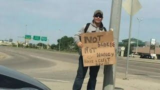 Man ticketed 175 after giving change to cop posed as panhandler [upl. by Nya]