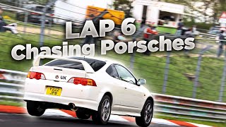 Integra DC5 Lap 6 of the Nurburgring  Chasing Porsches [upl. by Stephanus]